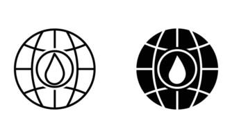 Globe with drop of water vector