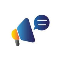 megaphone with chat bubble icon on white background vector