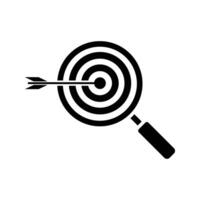 Magnifying glass with arrow target vector
