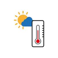 thermometer with cloud and sun vector