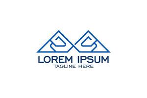 Abstract minimalist logo design featuring two interconnected triangles. Perfect for tech, finance, or corporate brands seeking a modern and professional look vector
