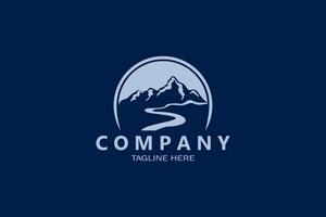 Minimalist mountain and river logo design. Perfect for outdoor, nature, and travel brands. vector