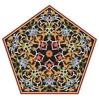 Vintage floral calligraphic floral vignette scroll corners ornamental design elements black and color set isolated vector