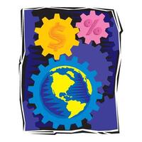 the world is run by money system is a machine which is run by money vector