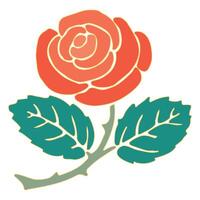 Rose flower petals composition with isolated floral image on blank background vector