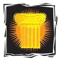Clip Art of Column pillar icon. Abstract Low poly design background vector