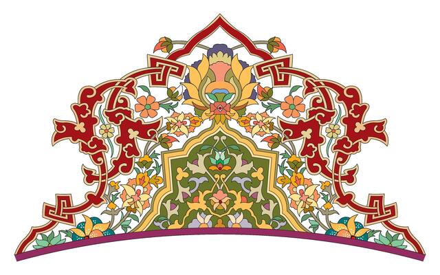 Vintage floral calligraphic floral vignette scroll corners ornamental design elements black and color set isolated illustration