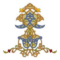 Vintage floral calligraphic floral vignette scroll corners ornamental design elements black and color set isolated illustration vector