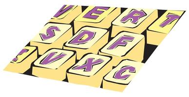 Abstract Clipart of parts of keyboard. vector