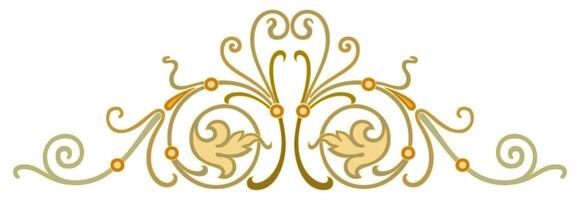 Vintage floral calligraphic floral vignette scroll corners ornamental design elements black and color set isolated illustration vector