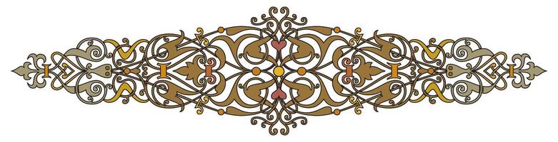 Vintage floral calligraphic floral vignette scroll corners ornamental design elements black and color set isolated illustration vector