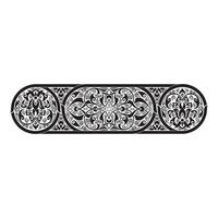 Vintage floral calligraphic floral vignette scroll corners ornamental design elements black and color set isolated illustration vector