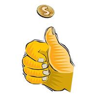 Flip A Coin Day on june 1, with concept illustration of hand flipping a coin isolated vector