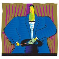 a man taking out money from a hat magic show involving money vector