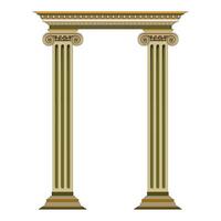 3D Ancient theater with four columns isolated on white background vector