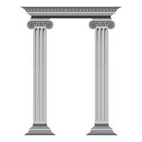 3D Ancient theater with four columns isolated on white background vector