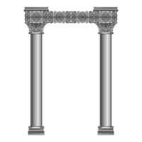 3D Ancient theater with four columns isolated on white background vector