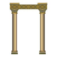 3D Ancient theater with four columns isolated on white background vector