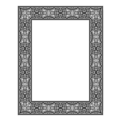 Vintage traditional realistic black and color frames set on white background isolated illustration