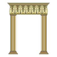 3D Ancient theater with four columns isolated on white background vector