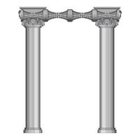 3D Ancient theater with four columns isolated on white background vector
