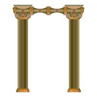 3D Ancient theater with four columns isolated on white background vector