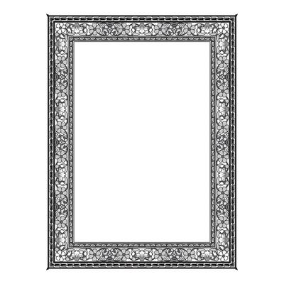 Vintage traditional realistic black and color frames set on white background isolated illustration