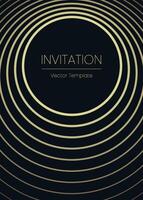 Luxury gala invitation card background . Golden elegant wavy gold line pattern on background vector
