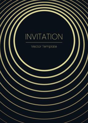 Luxury gala invitation card background . Golden elegant wavy gold line pattern on background