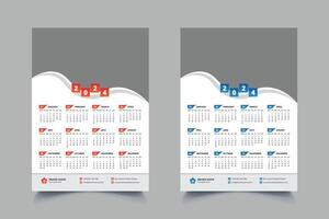 2025 Modern One Page wall calendar template design vector