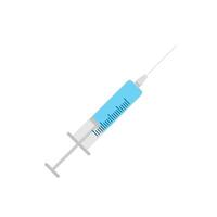 Medical syringe injection icon. Isolated drawing on a white background. Medical And Healthcare Icon In Flat Design Style. Science and Chemical Elements vector