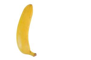 A banana is shown in a white background. The banana is long and yellow. The banana is the main focus of the image A metaphor penis photo
