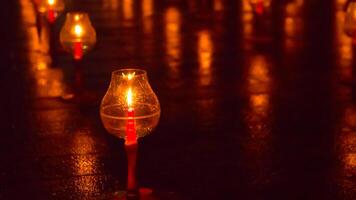A candle is are lit at borobudur temple. symbol of hope photo