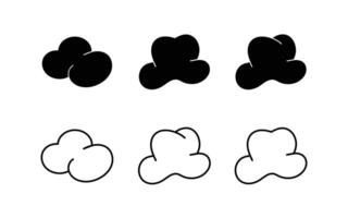 Set of Cloud line and filled icon illustration. Cloud set vector