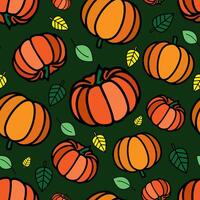 Thanksgiving holiday event seamless pattern. Autumn-themed repeat print. Pumpkin vegetable reversible print. vector