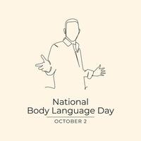 National Body Language Day design template good for celebration usage. National Body Language Day design. Continuous line drawing. eps 10. vector