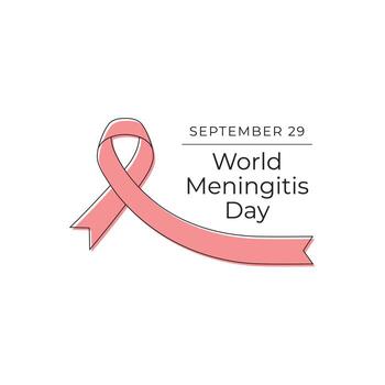 World Meningitis Day design template good for celebration usage. World Meningitis Day design. Red ribbon design. Continuous line drawing. eps 10. vector