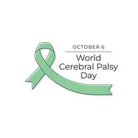 World Cerebral Palsy Day design tenplate good for celebration usage. World Cerebral Palsy Day design. Green ribbon design. Continuous line drawing. eps 10. vector