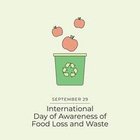 International Day of Awareness of Food Loss and Waste design template good for usage. Awareness of Food Loss and Waste design. Continuous line drawing. eps 10. vector