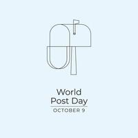 World Post Day design template good for celebration usage, World Post Day design. Continuous line drawing. eps 10. vector