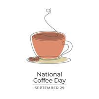 National Coffee Day design template good for celebration usage. National Coffee Day design. Continuous line drawing. eps 10. vector