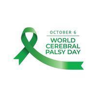 World Cerebral Palsy Day design tenplate good for celebration usage. World Cerebral Palsy Day design. Green ribbon design. flat design. eps 10. vector