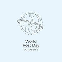World Post Day design template good for celebration usage, World Post Day design. Continuous line drawing. eps 10. vector