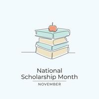 National Scholarship Month design template good for celebration usage. National Scholarship design. Continuous line drawing. eps 10. vector