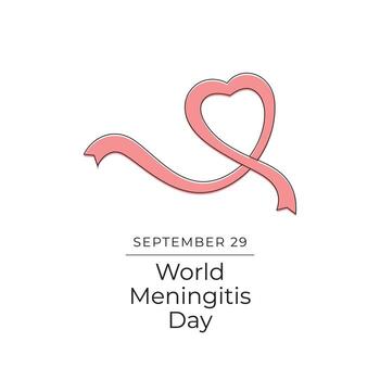 World Meningitis Day design template good for celebration usage. World Meningitis Day design. Red ribbon design. Continuous line drawing. eps 10. vector