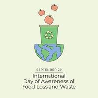 International Day of Awareness of Food Loss and Waste design template good for usage. Awareness of Food Loss and Waste design. Continuous line drawing. eps 10. vector