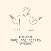 National Body Language Day design template good for celebration usage. National Body Language Day design. Continuous line drawing. eps 10. vector