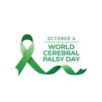 World Cerebral Palsy Day design tenplate good for celebration usage. World Cerebral Palsy Day design. Green ribbon design. flat design. eps 10. vector