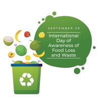 International Day of Awareness of Food Loss and Waste design template good for usage. Awareness of Food Loss and Waste design. Flat design. eps 10. vector