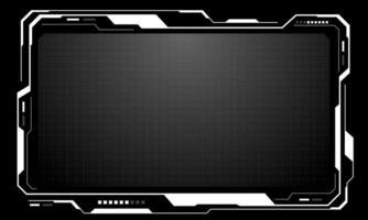 Hud frames white grey user interface elements design modern technology futuristic control panel screen digital hologram window gaming menu touching cyber monitor set on black background vector